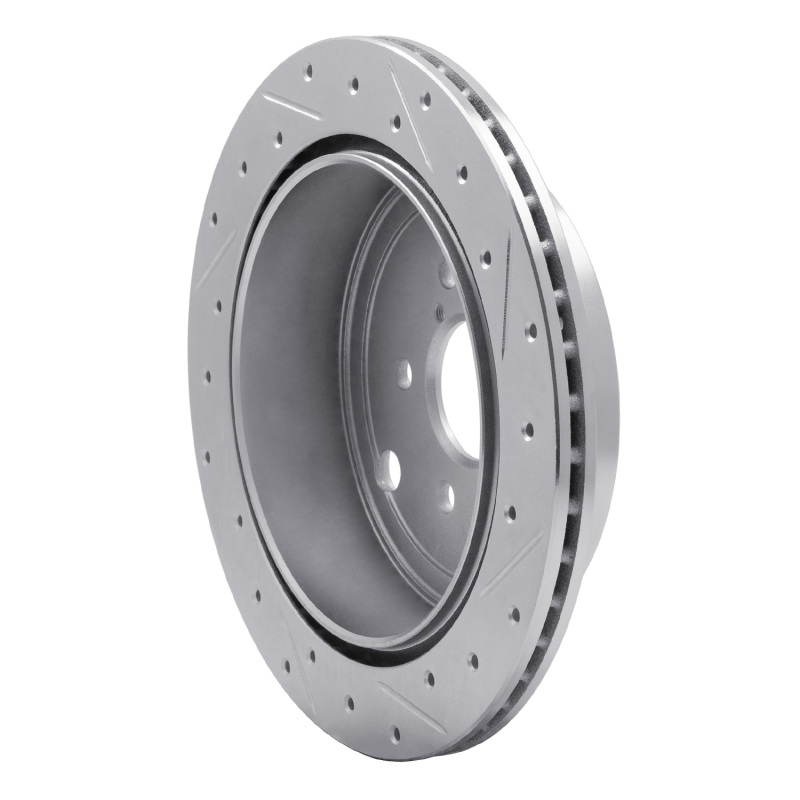 Toyota FR-S Brake Rotor (1) - Rear Left - R1 Concepts - Drilled & Slotted - Silver - `10-`25